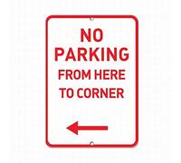 Wall Decor Man Cave Bar Left Arrow No Parking From Here To Corner Parking Sign Safety Sign Garage Shed Gift Signs Funny Vintage Metal Sign Poster 8X12 Inches