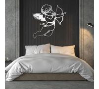 Wall Decor Metal Wall Art Cupid Greek Mythology Love Sign Love God Decorations Eros Wall Hanging Amor Decorations Rome Mythology Decor (Silver 39"X39"/100X100Cm)