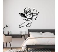 Wall Decor Metal Wall Art Cupid Greek Mythology Love Sign Love God Decorations Eros Wall Hanging Amor Decorations Rome Mythology Decor (Black 19"X19"/47X47Cm)