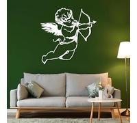 Wall Decor Metal Wall Art Cupid Greek Mythology Love Sign Love God Decorations Eros Wall Hanging Amor Decorations Rome Mythology Decor (White 24"X24"/60X60Cm)