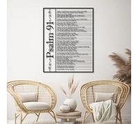 Wall Decor Metal Wall Art Decor Bible Verses Decor Bible Verses Psalm 91 Decor Bible Decor Motivational (Black 39"x 50"| 100x129cm)