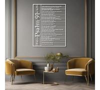 Wall Decor Metal Wall Art Decor Bible Verses Decor Bible Verses Psalm 91 Decor Bible Decor Motivational (White 39"x 50"| 100x129cm)
