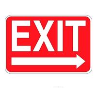 Wall Decor New Metal Sign Exit Right Arrow Red Background Room Plaque for Outdoor & Indoor Plates Printed 8"x12"