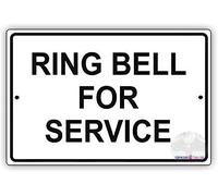 Wall Decor Safety Warning Signs.Ring Bell for Service Black Letter Reception Lobby Notice Plate Aluminium Metal Sign.12 Inches X 8 Inches. Aluminum