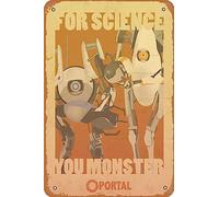 Wall Decor Sign - Portal Propaganda Poster - Atlas & P-Body - Portal 2 Poster - 8X12 Inch Vintage Look Metal Sign,Bar, Man Cave Art Decoration