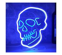 Wall Decor Skull Neon Signs Light|Acrylic Skull LED Light Signs|USB Powered Dimmable Neon Lamp For Party Halloween Christmas Bedroom Bar Birthday,Blue