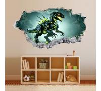 Wall Decor Stickers Mechanical Dinosaur Art Removable Poster Smashed Tattoo Vinyl Wall Decals for Home Decoration Living Room Kids Bedroom Nursery Wall Decals 58x101cm