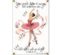 Wall Decor Tin Sign Ballet Dancer, Dancing Girl Some People Dream Of Success, While Others Wake Up Metal Tin Poster For Living Room Decor Home Decor Office Decor Farmhouse Decor Church 8X12 Inch