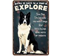Wall Decor Tin Sign Black And White Border Collie Take Long Walks Enjoy Big Hugs Give Lots Of Treats Metal Tin Poster For Living Room Decor Home Decor Office Decor Farmhouse Decor Church 8X12 Inch