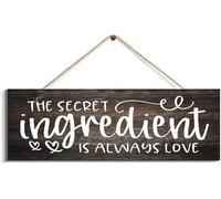 Wall Decor Wood Sign Wood Plaque The Secret Ingredient Is Always Love Personalized Cabin Sign Outdoor Sign Rustic Welcome Rustic Decor Family Wooden Sign_6x16inch