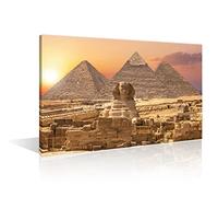 Wall Decor World Giza Egypt Canvas Wall Art Sphinx and the Piramids Wall Decor for Bedroom 1 Piece Ancient Egypt Architecture Pictures Modern Artwork Canvas Painting Framed Ready to Hang (24"Wx36"H)