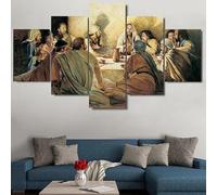 Wall Decoration Design Wall Picture 5 Pieces Premium Poster Stylish Set with Matching Pictures as Living Room Decorative Picture Frame Canvas Picture 5-Piece Wall Picture The Last Supper of Jesus