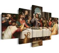 Wall Decoration Design Wall Picture 5 Pieces Premium Poster Stylish Set with Matching Pictures as Living Room Decorative Picture Frame Canvas Picture 5-Piece Wall Picture The Last Supper of Jesus