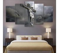 Wall Decoration Design Wall Picture 5 Pieces Premium Poster Stylish Set with Matching Pictures as Living Room Decorative Picture Frame Canvas Picture 5-Piece Wall Picture The Last Supper of Jesus
