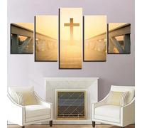 Wall Decoration Design Wall Picture 5 Pieces Premium Poster Stylish Set with Matching Pictures as Living Room Decorative Picture Frame Canvas Picture 5-Piece Wall Picture The Last Supper of Jesus