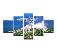 Wall Decoration Design Wall Picture 5 Pieces Premium Poster Stylish Set with Matching Pictures as Living Room Decorative Picture Frame Canvas Picture 5-Piece Wall Picture The Last Supper of Jesus