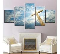 Wall Decoration Design Wall Picture 5 Pieces Premium Poster Stylish Set with Matching Pictures as Living Room Decorative Picture Frame Canvas Picture 5-Piece Wall Picture The Last Supper of Jesus