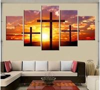 Wall Decoration Design Wall Picture 5 Pieces Premium Poster Stylish Set with Matching Pictures as Living Room Decorative Picture Frame Canvas Picture 5-Piece Wall Picture The Last Supper of Jesus