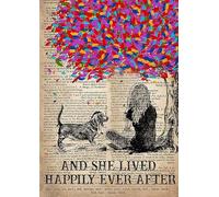 Wall Decoration, Home Decor, Decoration Room And She Lived Happily Ever After And Basset Hound