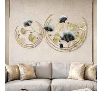 Wall Decoration Living Room 110 x 66 cm 3D Wall Decoration Living Room Ginkgo Leaf Wall Decoration Flowers Wall Sculptures Metal Wall Decoration Hanging Decoration Sofa Background Office Wall