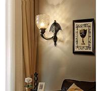 Wall Decoration Wall Lights,Retro Living Room Bedroom Learning Dining Room Wall Light Bedside Lights Two Single-Headed Double-Headed Glass Metal 3-10 Sqm Wall Lamp