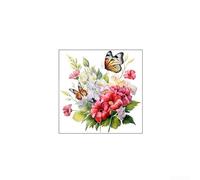 Wall decoration with butterfly and floral motifs, self and waterproof, for decorating bathrooms, kitchens, and living spaces with PVC material (G)