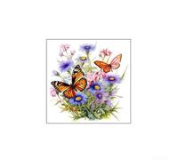 Wall decoration with butterfly and floral motifs, self and waterproof, for decorating bathrooms, kitchens, and living spaces with PVC material (B)
