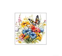 Wall decoration with butterfly and floral motifs, self and waterproof, for decorating bathrooms, kitchens, and living spaces with PVC material (E)