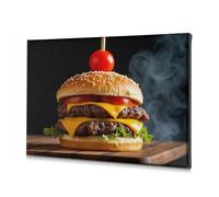 Wall Decorations A Juicy Burger With Cheese, Lettuce, Tomato, And A Cherry On Top. Canvas Decorative Picture Bathroom Decor Decorative Plates(40x60cm)
