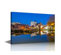 Wall Decorations for Living Room Birmingham England Wall Art 1 Piece Modern Birmingham Building Posters and Prints Home Decorations for Living Room Framed Gallery-Wrapped Ready to Hang (24''Wx 36''H)