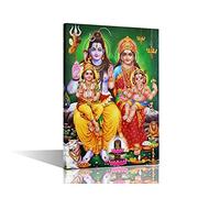 Wall Decorations for Living Room Lakshmi Narasimha Home Decor Indian Religious Canvas Paintings Rustic Wall Decor Art Indian God Pictures 1 Piece Posters and Prints Ready to Hang (24''Wx 36''H)
