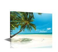 Wall Decorations for Living Room Tropical Palm Tree Nature Landscape Wall Art Modern Scenery Posters and Prints Home Decorations for Living Room Bedroom Framed Ready to Hang (24"W x 16"H)