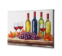 Wall Decorations Wine Bottles, Glasses, And Grapes On A Wooden Table Canvas Decorative Picture Easter Wall Decor The Chosen(40x60cm)