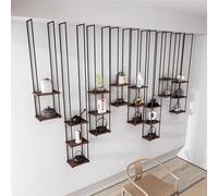 Wall Decorative Storage Shelving Ceiling Hanging Shelf for Bedroom Kitchen Living Room, Bar Wine Rack Wine Bottle Holder, Floating Plant Shelf Flower Pot Stand(30x30x130cm)