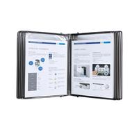 Wall & Desktop Flip File Organizer - Metal Reference Display with 20 Letter-Size Pockets, Space-Saving Color Caddy