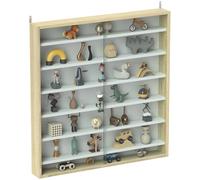 Wall Display Cabinet Black Oak Particle Board & Glass 80x9.5x83cm Adj. 6 Shelves