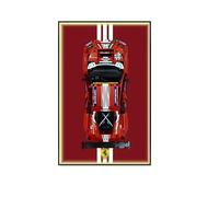 Wall Display Frame Compatible with for L-E*G-O 42125 for Fer-rari 488 GTE - 80×50cm Wall-Mounted Showcase for Technic Supercar Model, Gift for Racing Fans (Model Not Included) (A,Light)