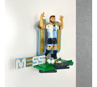 Wall Display Mount for Lego Icons Lionel Messi - Football Legend 43015 Vertical Secure Floating Bracket with Screws and Wall Plugs