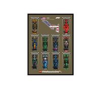 Wall Display Photo Frame Wall Plate Compatible with Lego 77242-77251 F1 Series Cars,for Collecting and Protecting,23.6 x 31.5 inches (Model not Included) (Style A(American Raceway))