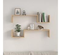 vidaXL Wall Shelf 2 pcs Sonoma Oak 100x15x20 cm Engineered Wood