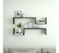 Wall Display Shelf Floating Rack Hanging Shelf Engineered Wood 2 pcs vidaXL