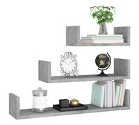 Vidaxl Wall Display Shelf 3 Pcs Concrete Grey Engineered Wood