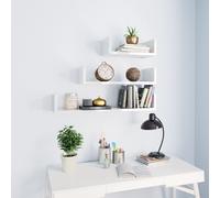 Wall Display Shelf Floating Rack Hanging Shelf Engineered Wood 3 pcs vidaXL