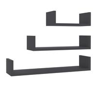 Wall Display Shelf Floating Rack Hanging Shelf Engineered Wood 3 pcs vidaXL