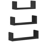 Wall Display Shelf Floating Rack Hanging Shelf Engineered Wood 3 pcs vidaXL