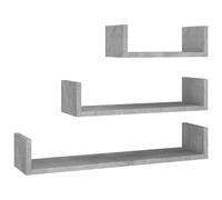 Wall Display Shelf Floating Rack Hanging Shelf Engineered Wood 3 pcs vidaXL