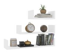 Vidaxl Wall Display Shelf 3 Pcs White Engineered Wood