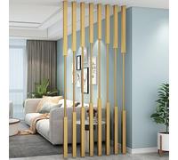 Wall Divider Partition, Entrance Hall Privacy Column Screens Floor to Ceiling, Room Divider Space Separator Pole for Office Bedroom Studio - 5/8 Pack, Gold(5pcs-B,200cm/79in/6.6ft)