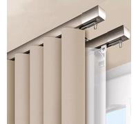 Wall Double Curtain Track Heavy-Duty Double Curtain Rails Room Divider Easy Install with Mute Rollers for Living Room Bedroom hotel Hospital(Brass,2.9m(9.5ft))