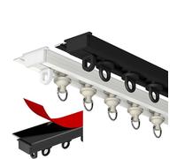 Wall Double Curtain Track Heavy-Duty Double Curtain Rails Room Divider Easy Install with Mute Rollers for Living Room Bedroom hotel Hospital(White,3.4m(11.2ft))